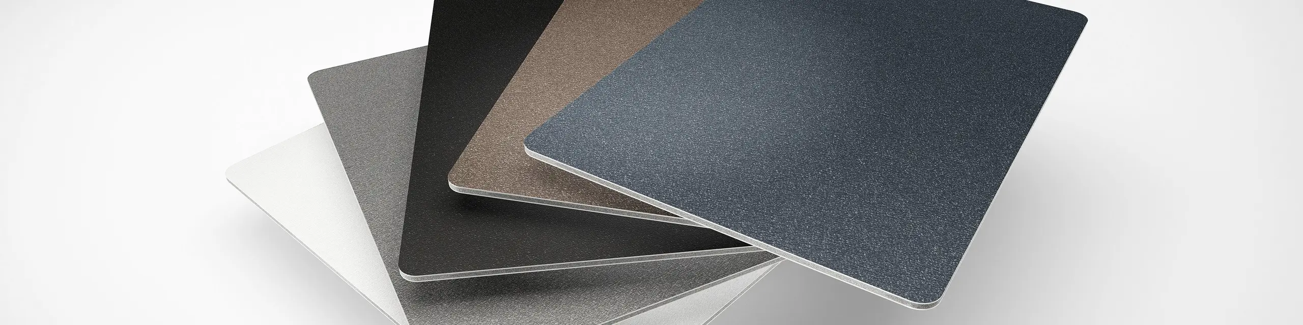 Our PREFABOND aluminium composite panels  are now available in five new P.10 colours.  View the different colour samples in a colour fan.