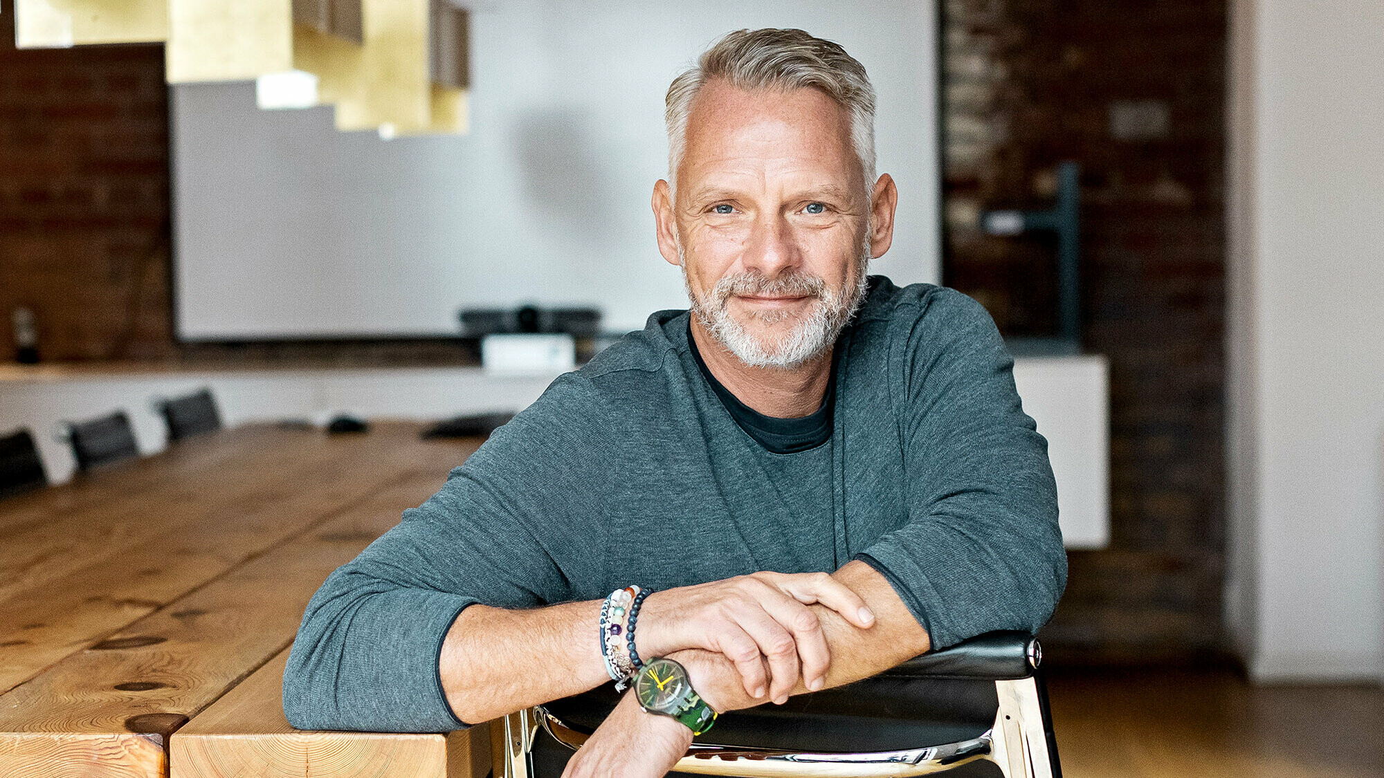 Portrait of the lead architect Ulrich Dakowski at the office of Rotterdam Dakowski Architekten.