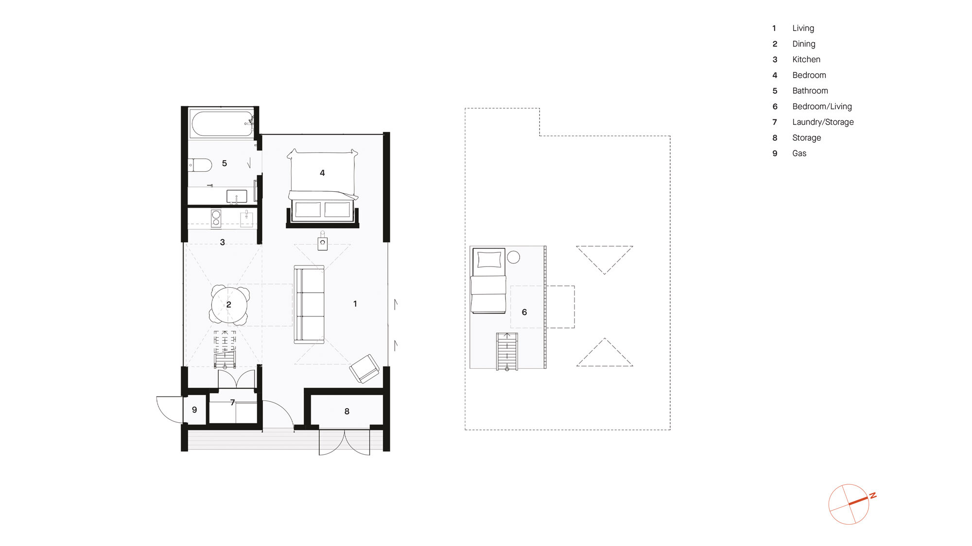 The floorplan of the building.