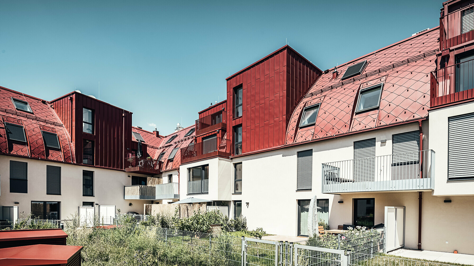 Various views and close-ups of the building's roofscape.