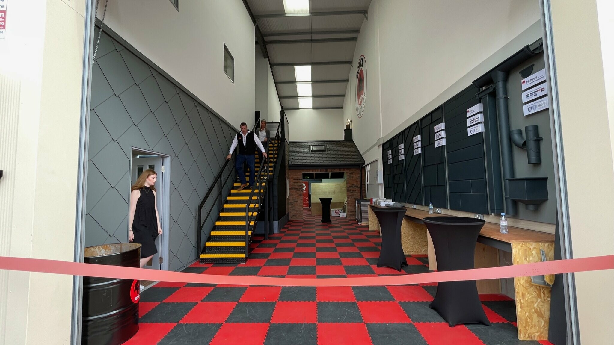 The entrance area of the new PREFA Academy in the UK. 