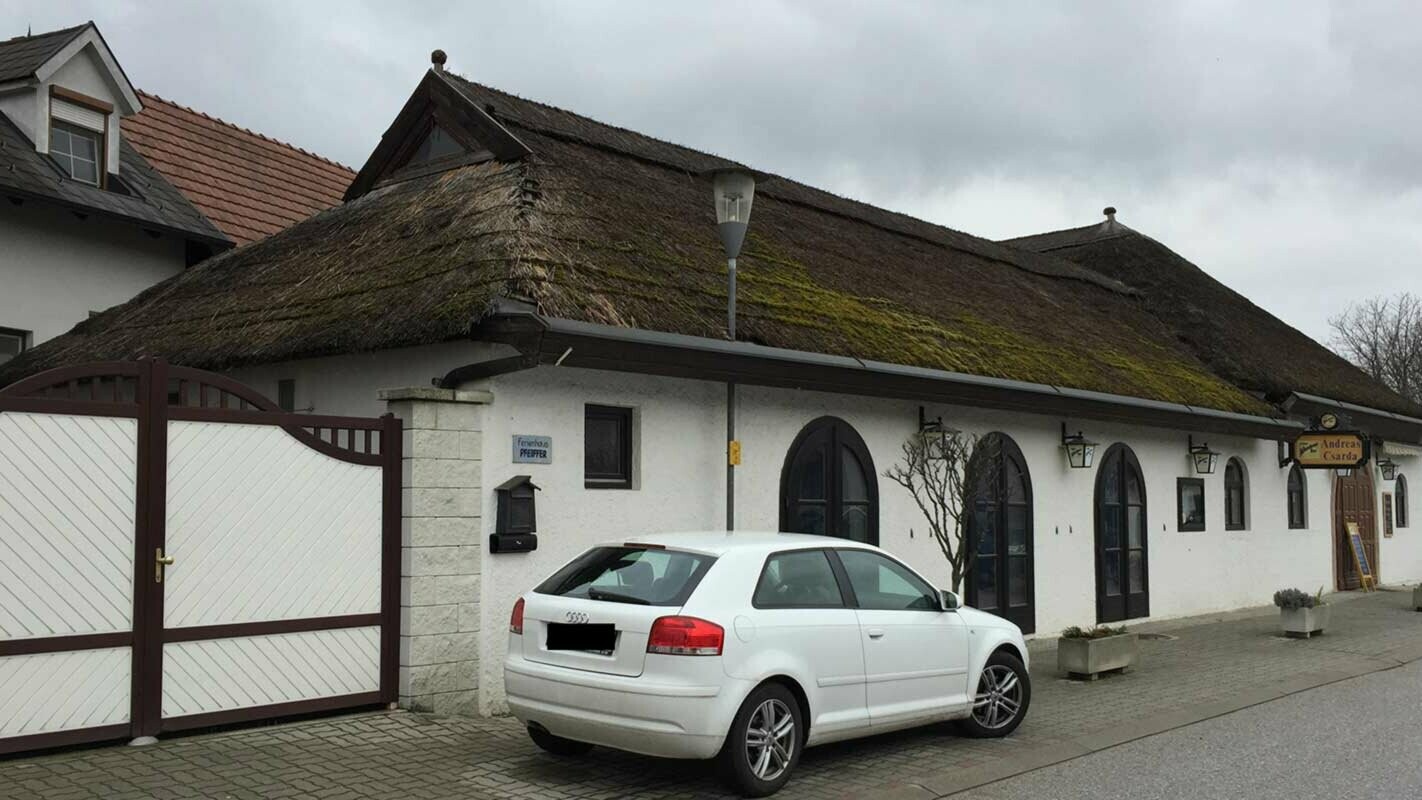Thatched roof before renovation with PREFA roof tiles with a tile effect