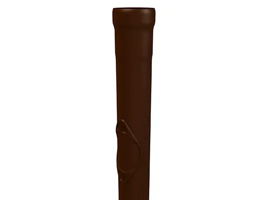 PREFA reinforced downpipe with access pipe, brown, Ø 80, 100, 120 mm, practical maintenance opening for downpipes.
