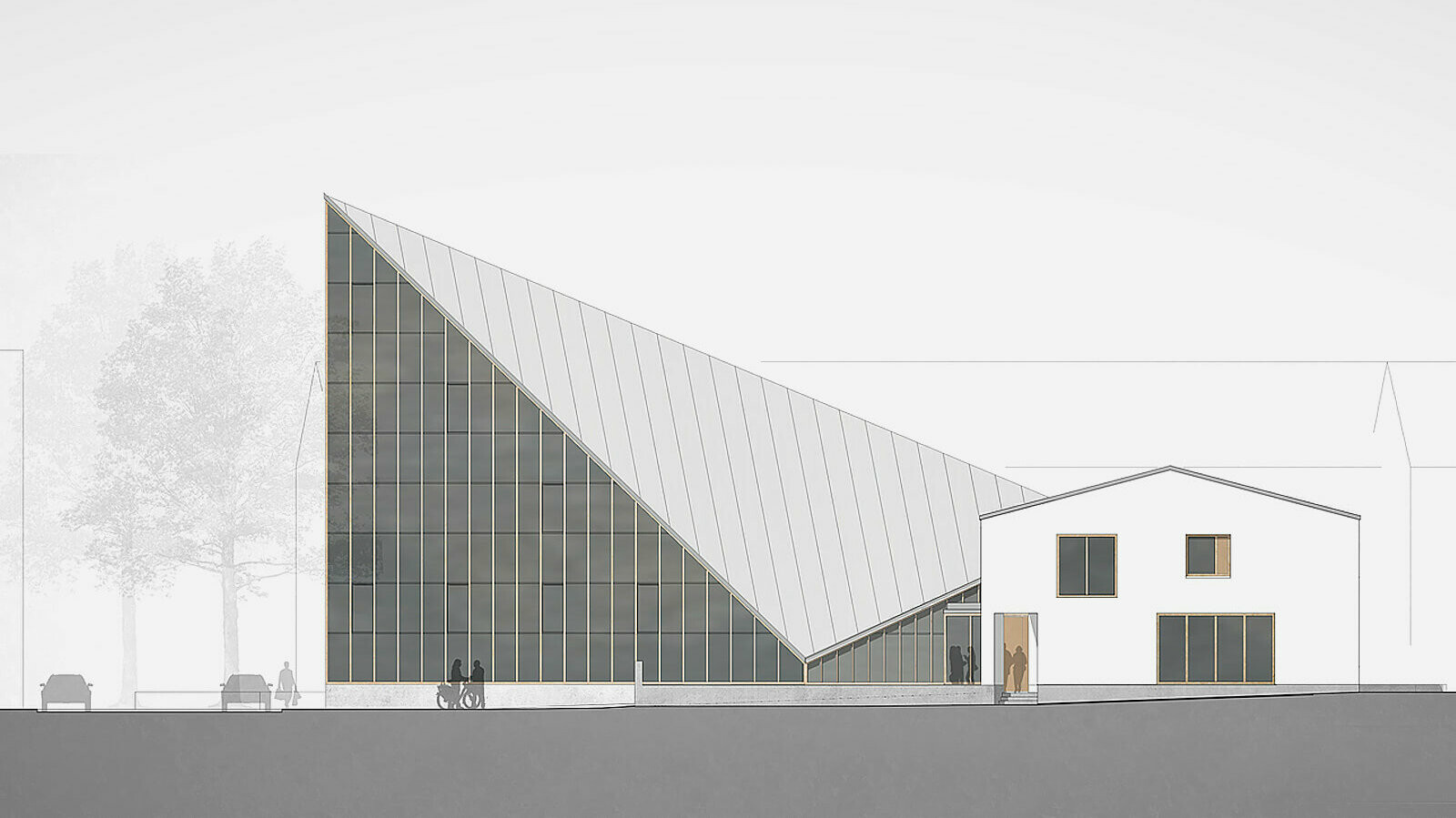 Design of St. Stephen's Church in Cologne, roofed in Prefalz P.10 dark grey