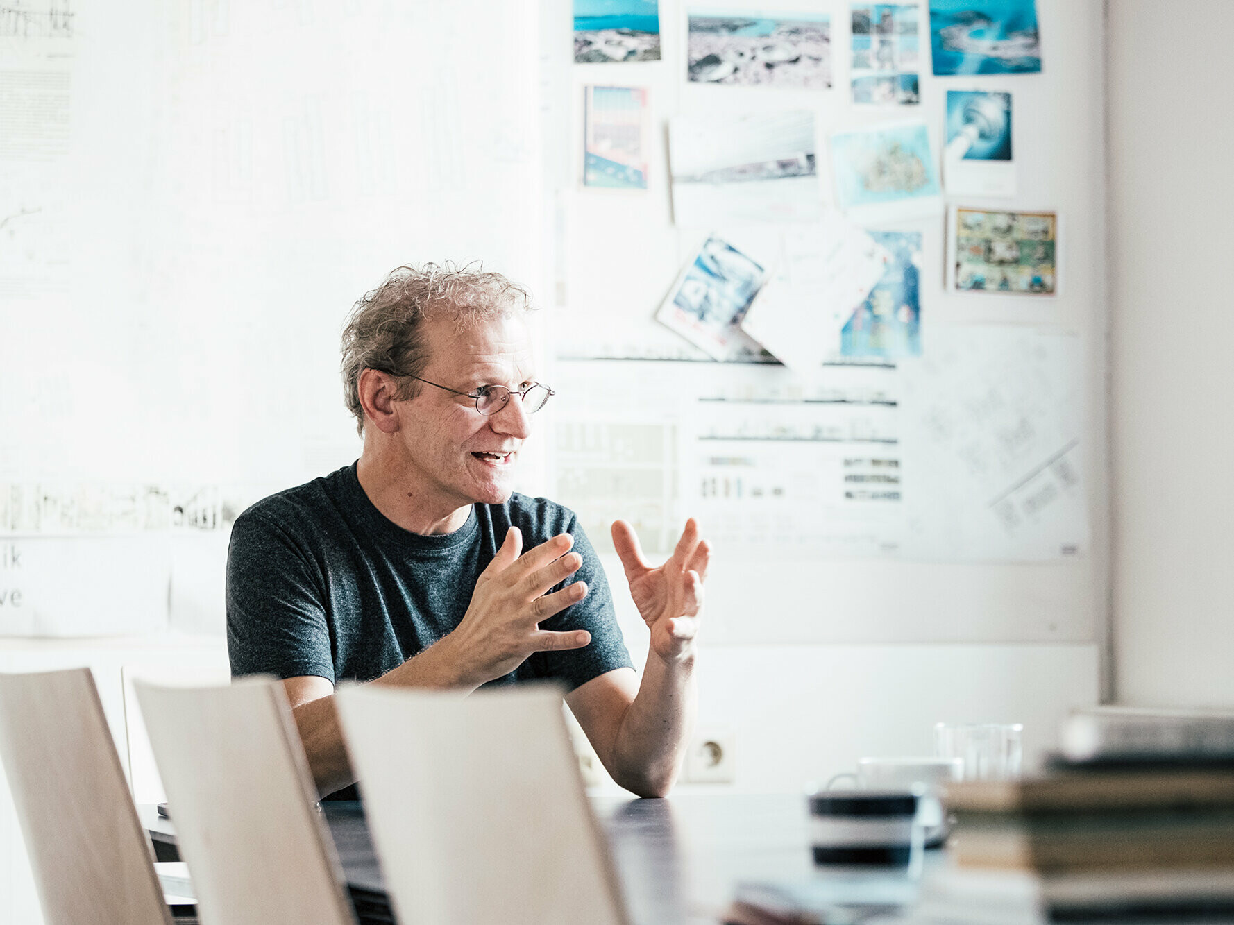 Portrait of Anton Mariacher in his office.