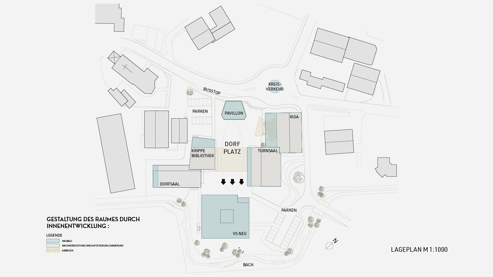 Overview of the location of the bandstand in the municipality of Kirchdorf