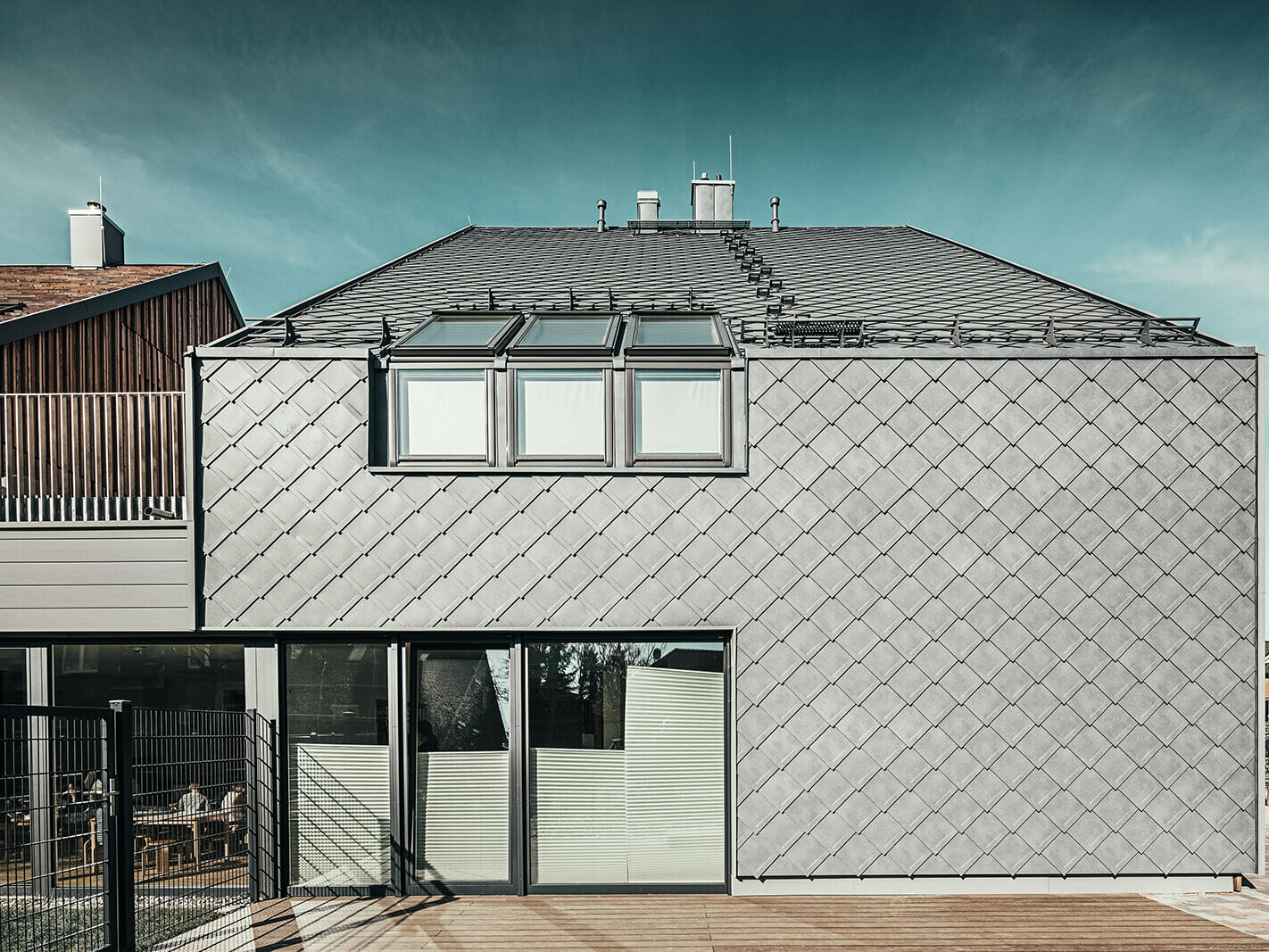 View of the Töllke House in Hamburg-Schnelsen with products from PREFA.