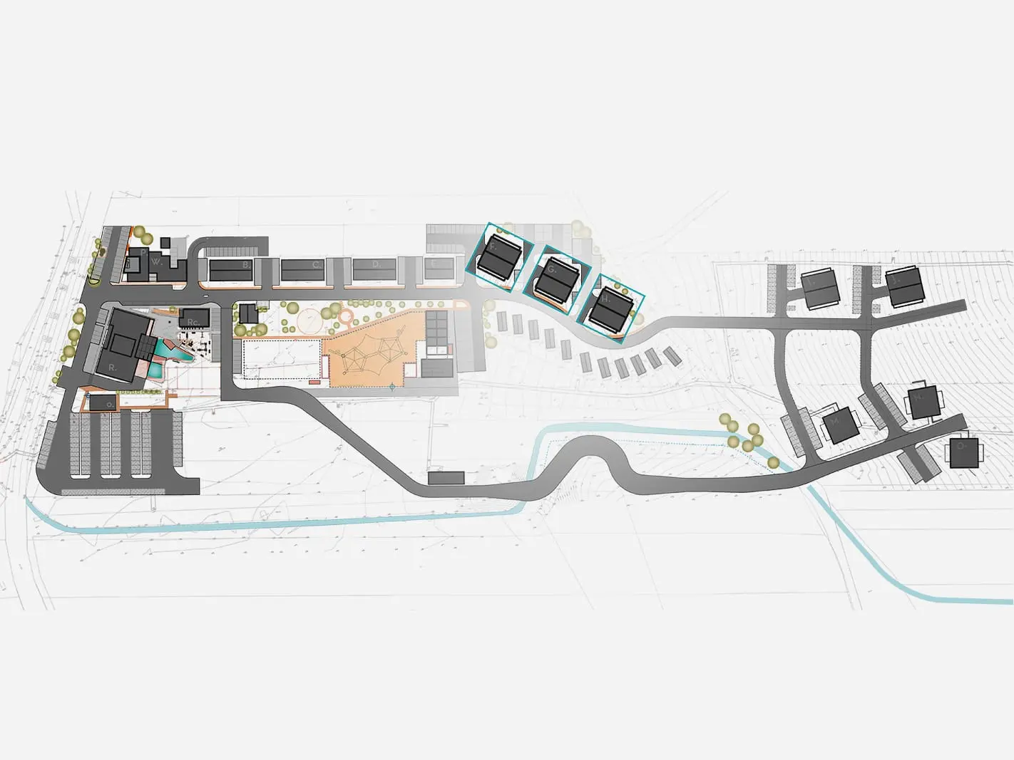 This picture shows the architect´s plan depicting the Demaenova Resort